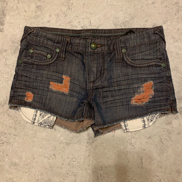 Stitches Denim Shorts - Picture 1 of 2